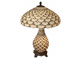 Cream Jewelled Tiffany Umbrella Lamp 60cm  + Free Bulbs