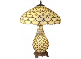 Cream Jewelled Tiffany Umbrella Table Lamp 59cm + Free Bulb   