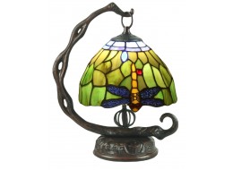 Dragonfly Tiffany Lamp Embossed Base 31cm + Free Incandescent Bulb 