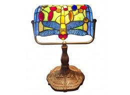 Dragonfly Bankers Tiffany Table Lamp 32cm + Free Bulb