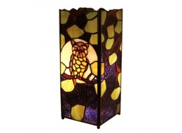 Owl Square Tiffany Lamp 27cm + Free Bulb