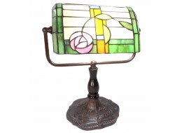 Mackintosh Tiffany Style Bankers Lamp 33cm + Free Bulb