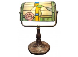 Mackintosh Tiffany Style Bankers Lamp 33cm + Free Incandescent Bulb