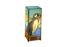 Puffin/Penguin Square Tiffany Lamp 27cm + Free Bulb