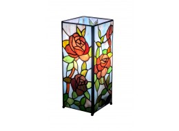 Rose Square Tiffany Table Lamp 27cm + Free Bulb