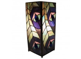Peacock Square Tiffany Lamp (Small) + Free Bulb 27cm