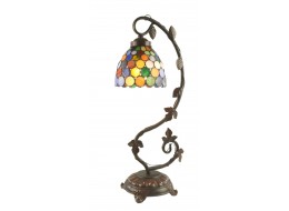 Spot Design Tiffany Shade On Vine Leaf Base 54cm With 15cm Shade Dia - Free Bulbs