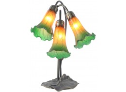 Triple Pond Lily Lamp - Amber/Green - 40cm + Free Bulbs