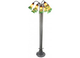 12 Shade Lily Floor Lamp - Amber/Green - 149cm + Free Bulbs