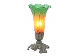 Upward Lily Lamp - Amber/Green - 20.5cm + Free Bulb
