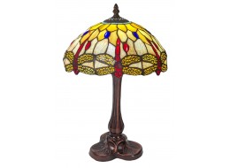Dragonfly Tiffany Table Lamp 38cm (Medium) Yellow / Cream + Free Incandescent Bulb 