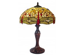 Dragonfly Tiffany Table Lamp 59cm (Large) Yellow / Cream + Free Incandescent Bulb    