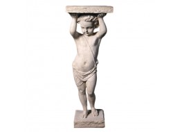 Cherub Pedestal - Roman Stone Finish 106cm