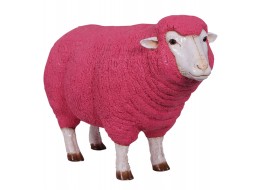 Merino Ewe / Sheep Resin Statue Pink