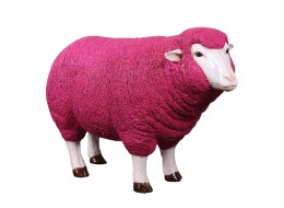 Merino Ewe / Sheep Resin Statue Pink 105cm