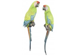 Pair Buffon's Macaw Parrots Wall Art 70cm