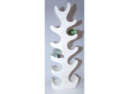 Hand Carved Suar Wood Abstract Tree Wine Rack White Finish (11 Bottles)