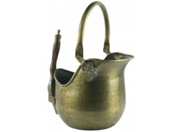 46cm Bucket Coal Scuttle With Shovel - Antique Brass Finish