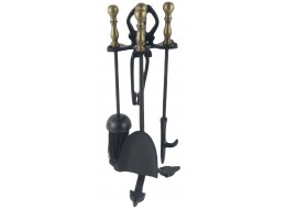 42cm Heavy Weight Black/Antique Brass Plated Medium Duchess Companion Set