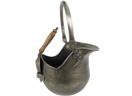 46cm Bucket Coal Scuttle With Shovel - Antique Pewter Finish
