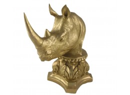 Rhino Bust 36cm - Gold Finish