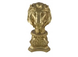 Lion Head Bust 36cm - Gold Finish