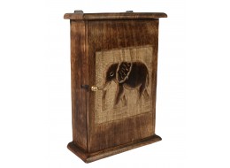 Mango Wood Key Box Elephant Design