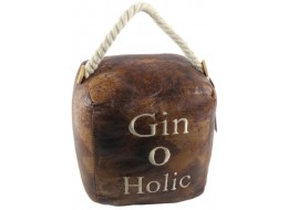 Square Faux Leather 'Gin - O - Holic' Doorstop