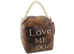 Square Faux Leather 'Love Me Do' Doorstop