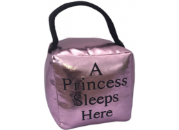 Square Faux Leather Metallic Pink 'A Princess Sleeps Here' Doorstop 