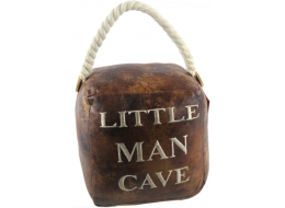 Square Faux Leather 'Little Man Cave' Doorstop 