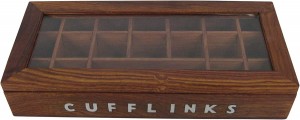 Sheesham Wood Cufflinks Box