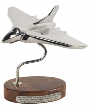 Nickel Plated Vulcan On Wood Base - 19cm