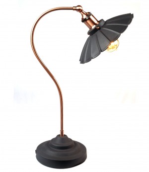 Daisy Lamp Matt Black - Copper Plated Arm  