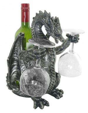Dragon Wine Bottle & Glass Holder 29.5cm