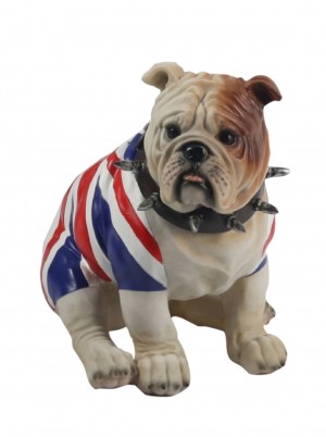 Bulldog Sitting (Union Jack) 22cm