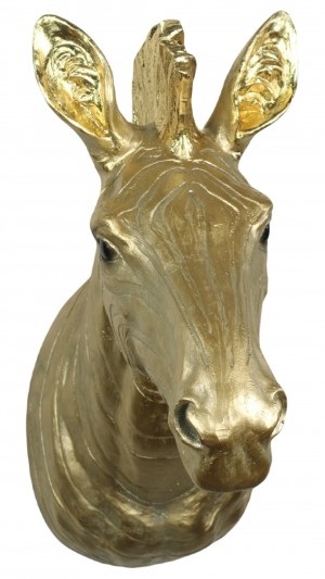 Gold Zebra Head Wall Art 46cm