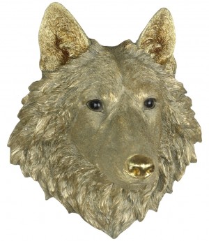 Gold Wolf Head Wall Art 46.5cm