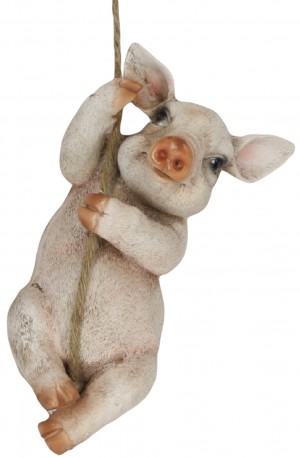 Climbing Pig On Rope 26.5cm