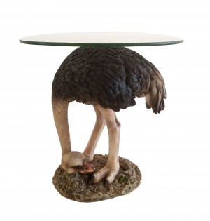 Ostrich Glass Top Table