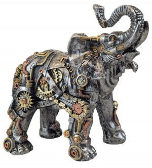 Steampunk Elephant - Silver Finish 22.5cm