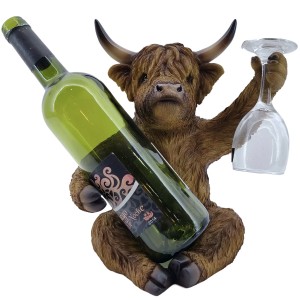 Highland Cow Wine Holder 27cm