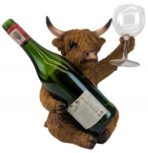 Highland Cow Wine Holder 27cm