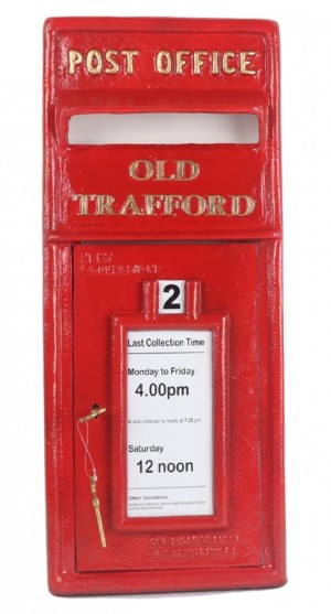 Old Trafford Post Box Red (FRONT ONLY) - Wall Mount 58cm