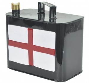 St George England Flag Black Oil Can Small 26cm