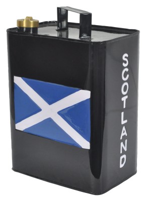 St Andrews Cross Scotland Flag Black Oil Can 33cm