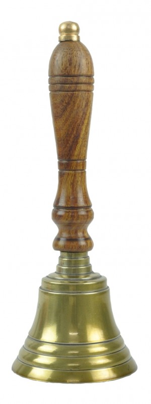 Bell With Wooden Handle (Brass Antique Finish) - 28cm