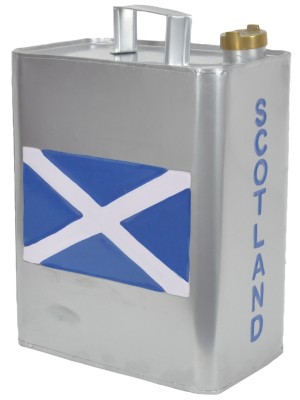 St Andrews Cross Scotland Flag Silver Oil Can 33cm