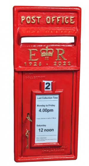 ER 1926-2022 Post Box Red  (FRONT ONLY) - Wall Mount 58cm