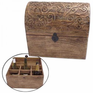 Mango Wood Tree Of Life Design Wine Box